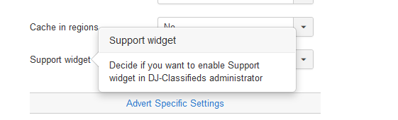 support widget parameters